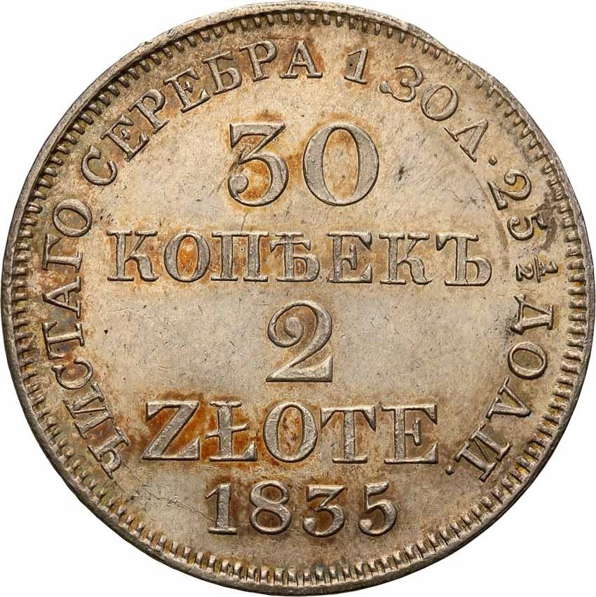 Polska XIX w./Rosja. Mikołaj I. 30 kopiejek = 2 złote 1835 MW, Warszawa