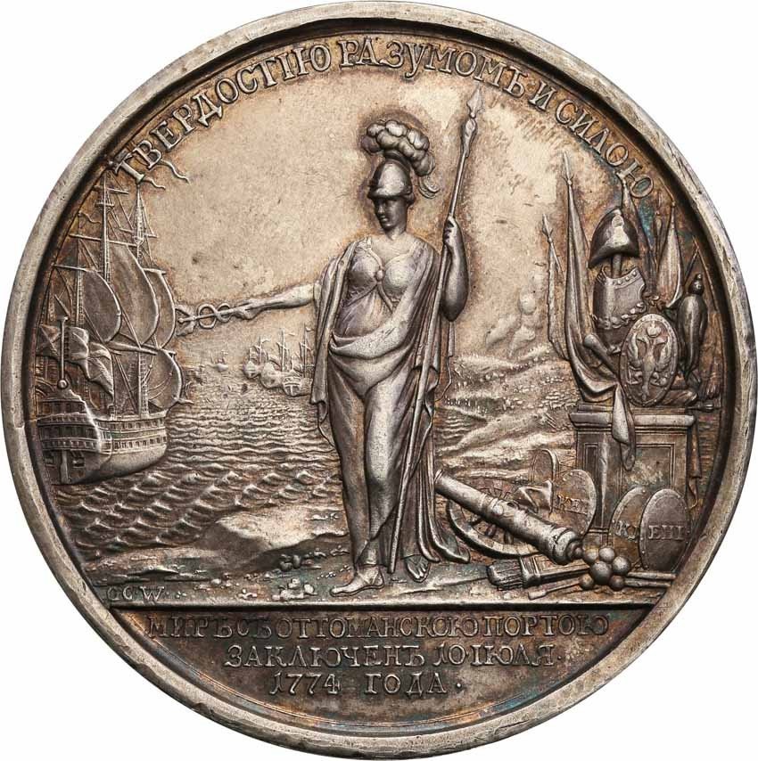 Rosja. Katarzyna ll. Medal 1774, Pokój z Turcją, SREBRO