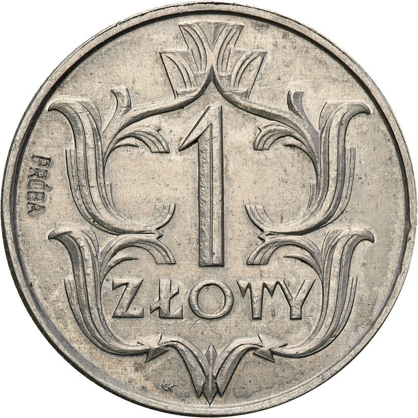 II RP. PRÓBA 1 złoty 1929, aluminium ex. Karolkiewicz collection