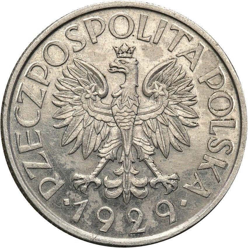 II RP. PRÓBA 1 złoty 1929, aluminium ex. Karolkiewicz collection