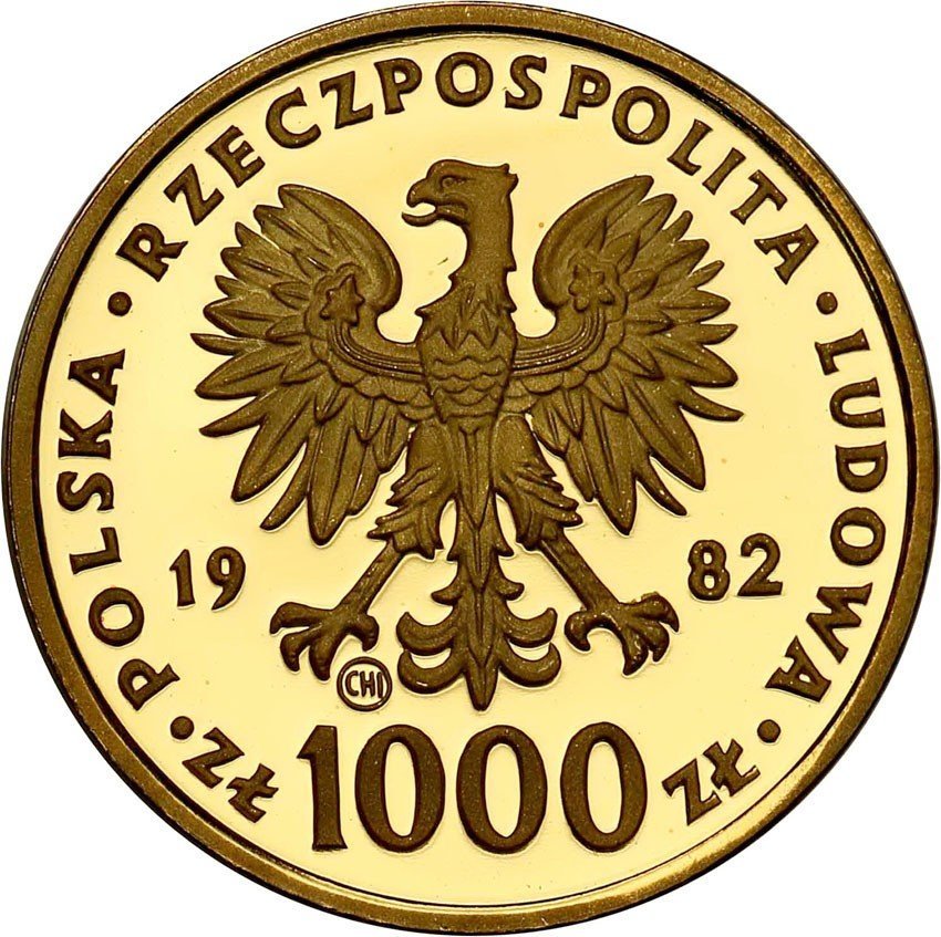 PRL 1.000 złotych 1982 Jan Paweł II, stempel lustrzany