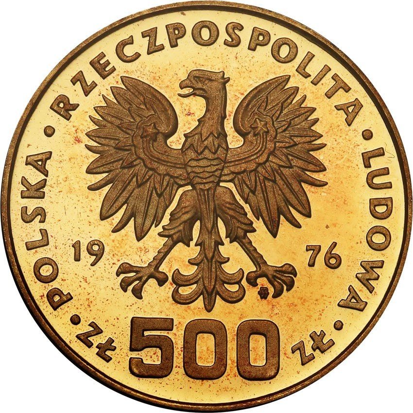 PRL PRÓBA złoto 500 złotych 1976 Tadeusz Kościuszko PCGS SP67