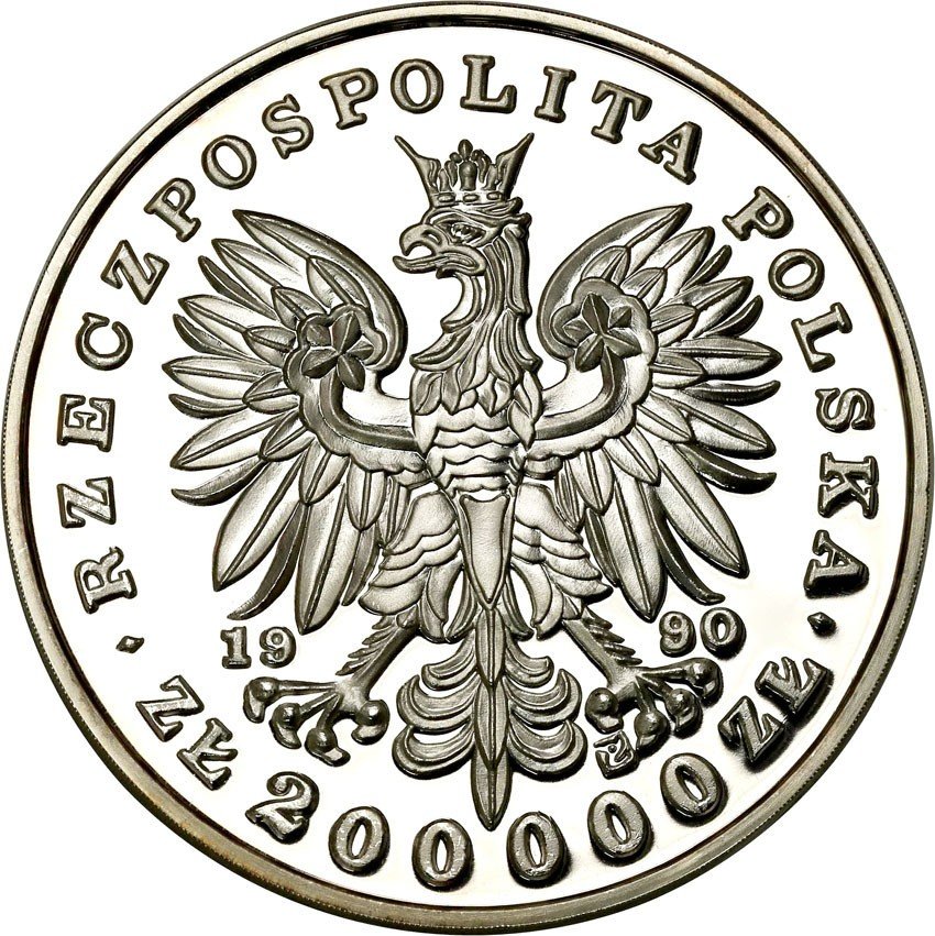 Polska 200.000 złotych 1990 Kościuszko Duży Tryptyk