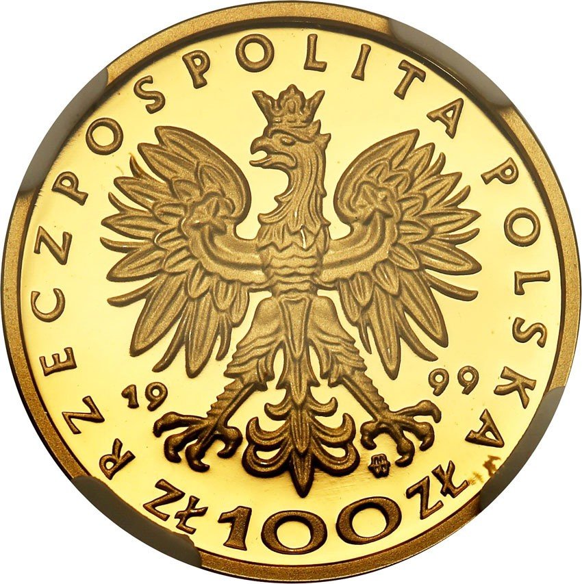 Polska 100 złotych 1999 Zygmunt II August NGC PF69 ULTRA CAMEO