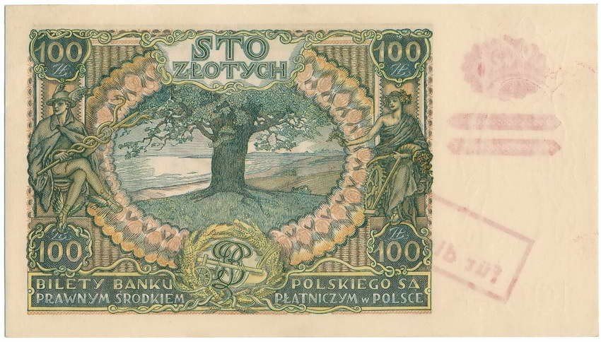 100 złotych 1934 z nadrukiem PMG 55 EPQ