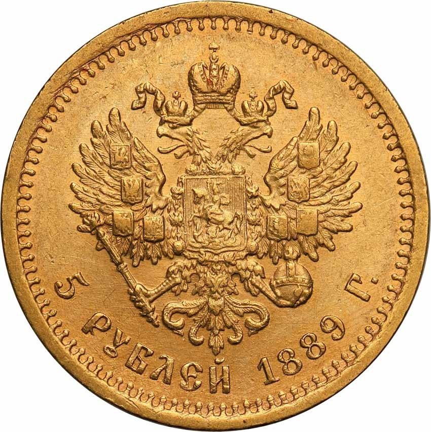 Rosja, Aleksander lll. 5 Rubli 1889, Petersburg