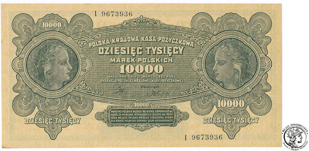 Banknot 10000 marek polskich 1922 st. 1 (UNC)