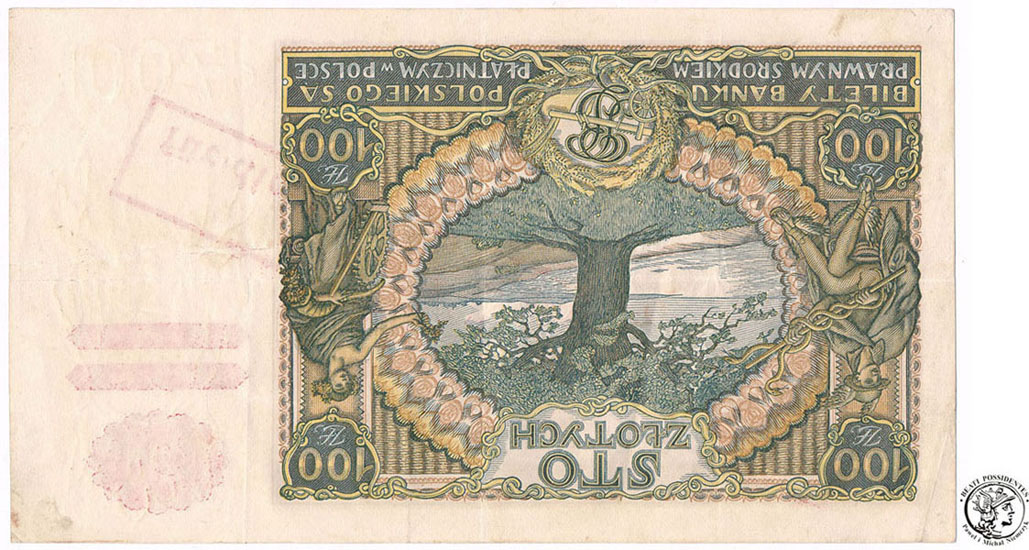 Banknot 100 złotych 1934 (z nadrukiem) st.3