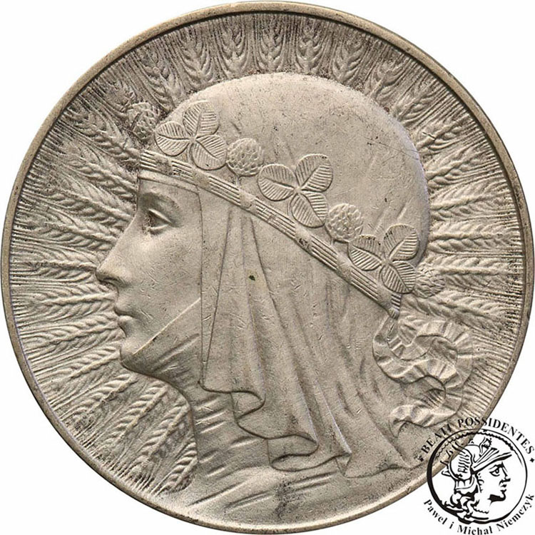 5 złotych 1933 ze znakiem głowa kobiety st.2
