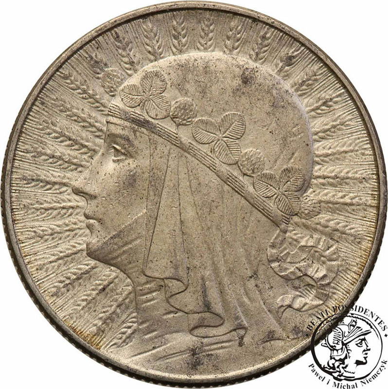 5 złotych 1933 ze znakiem głowa kobiety st.2+