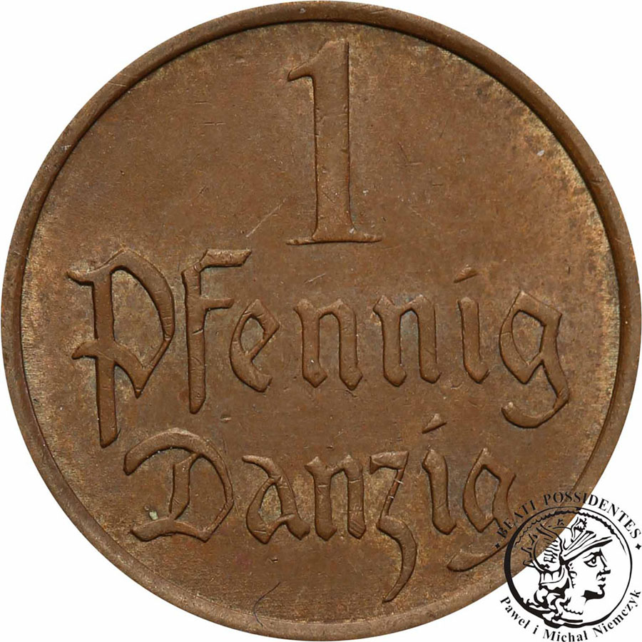 W.M. Gdańsk Danzig 1 fenig 1937 st.2