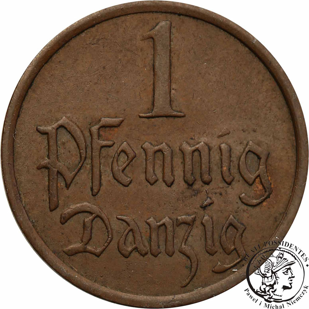 W.M. Gdańsk Danzig 1 fenig 1937 st.2