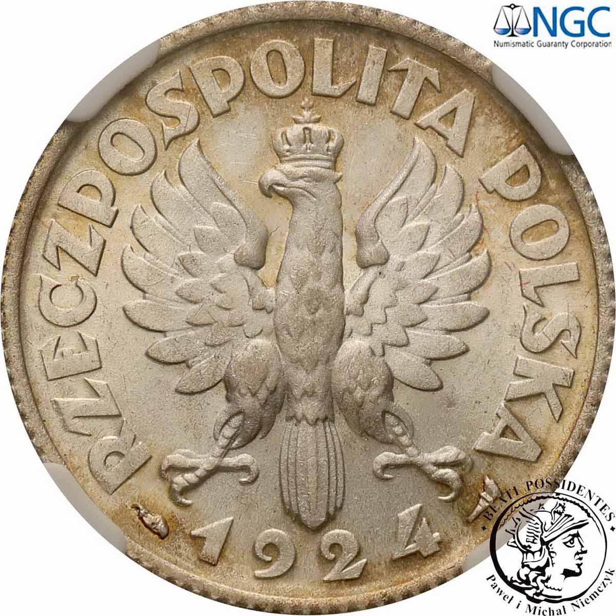II RP 1 złoty 1924 NGC MS61