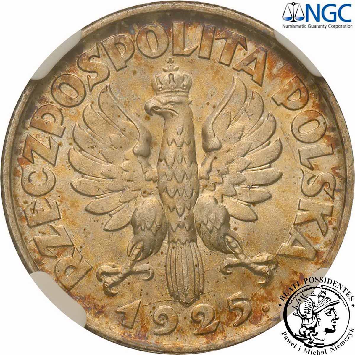 II RP 1 złoty 1925 NGC MS62