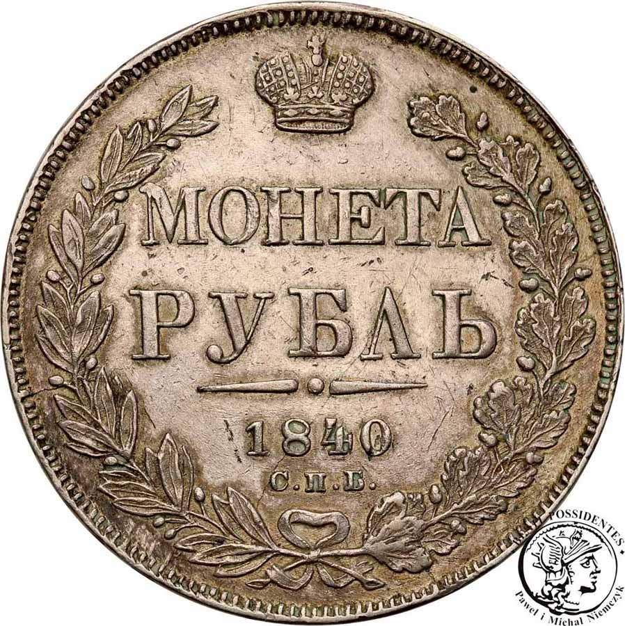Rosja Mikołaj I 1 rubel 1840 st.3+