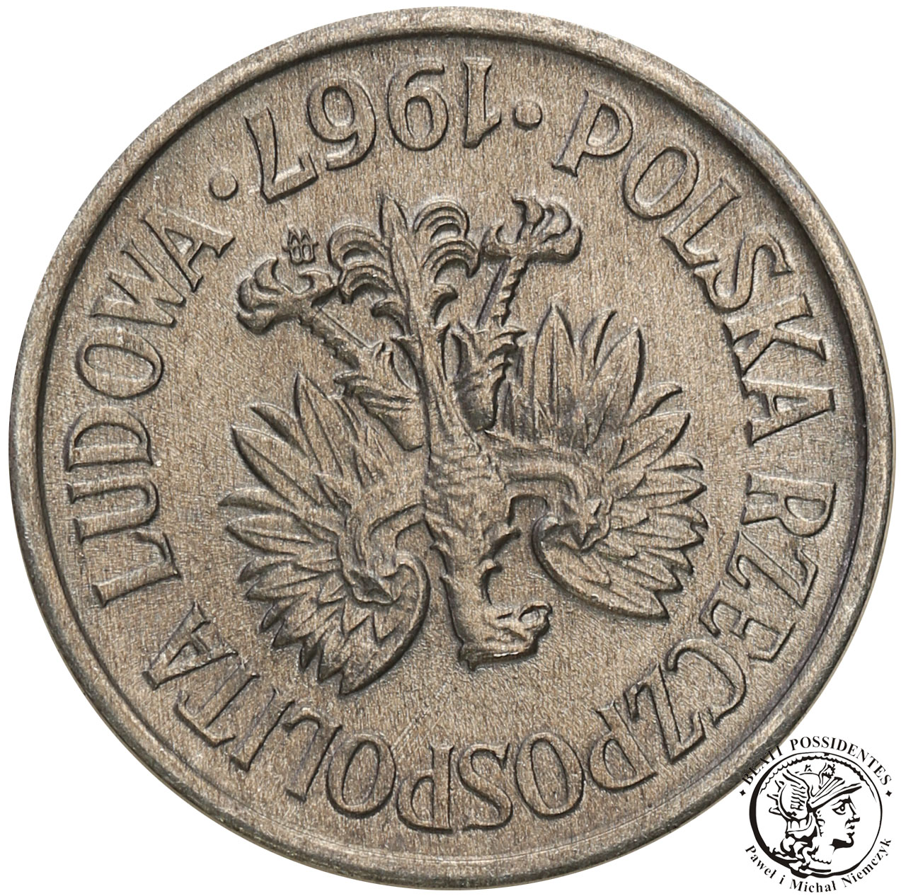Polska PRL 20 groszy 1967 - ODWROTKA st.1