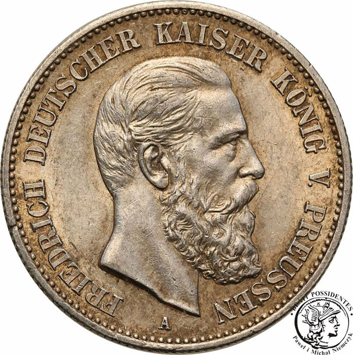 Niemcy Prusy 2 Marki 1888 A Friedrich III st.2