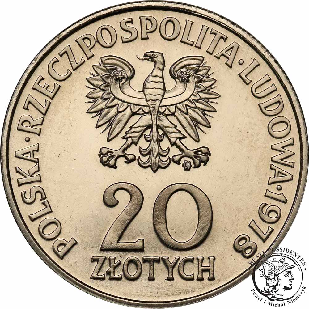 PRÓBA Nikiel 20 złotych 1977 Konopnicka st.L