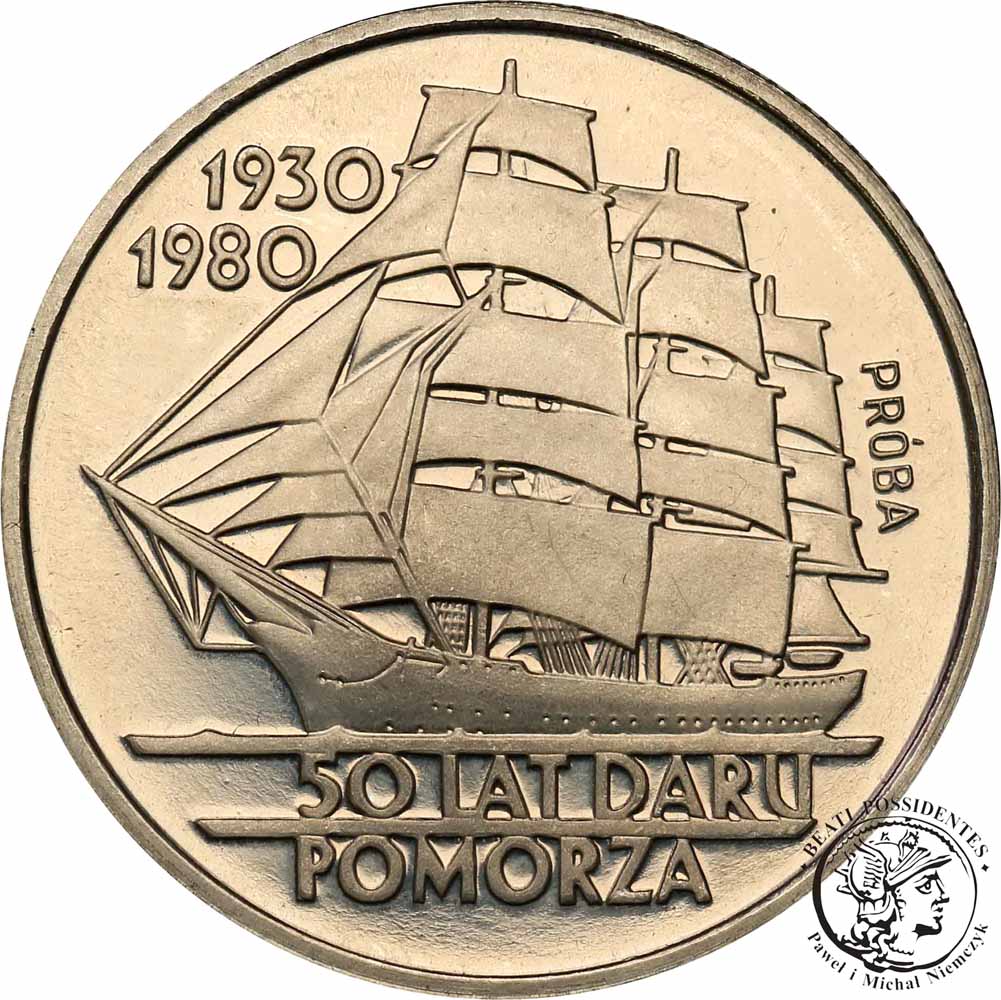 PRÓBA Nikiel 20 złotych 1980 Dar Pomorza st.L