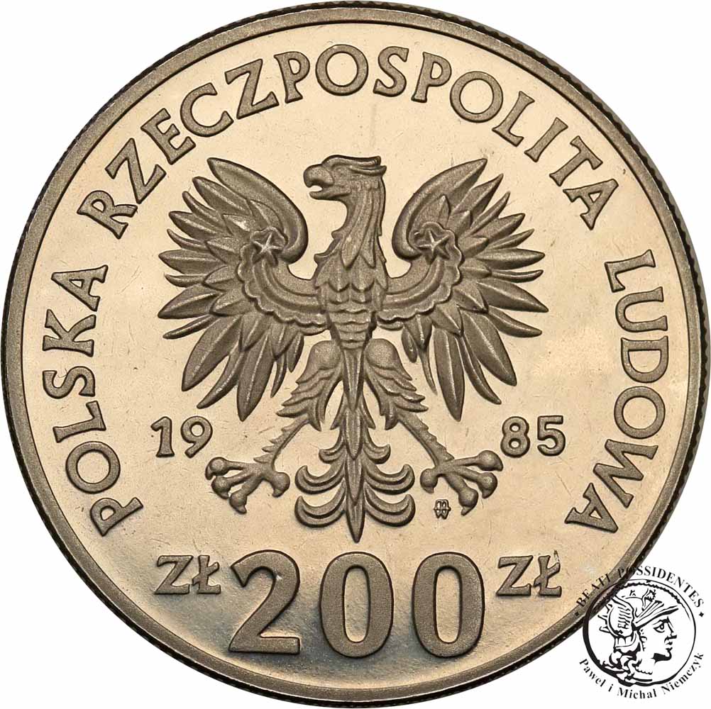 PRÓBA Nikiel 200 złotych 1985 Meksyk st.L