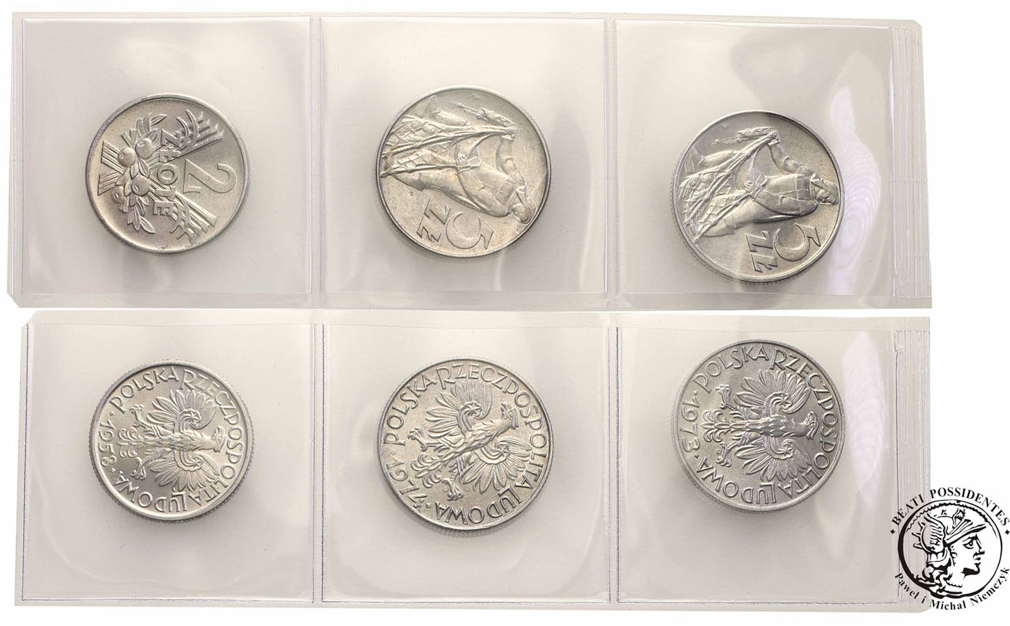 Klaser monety PRL 1949-1991 zestaw 256 sztuk