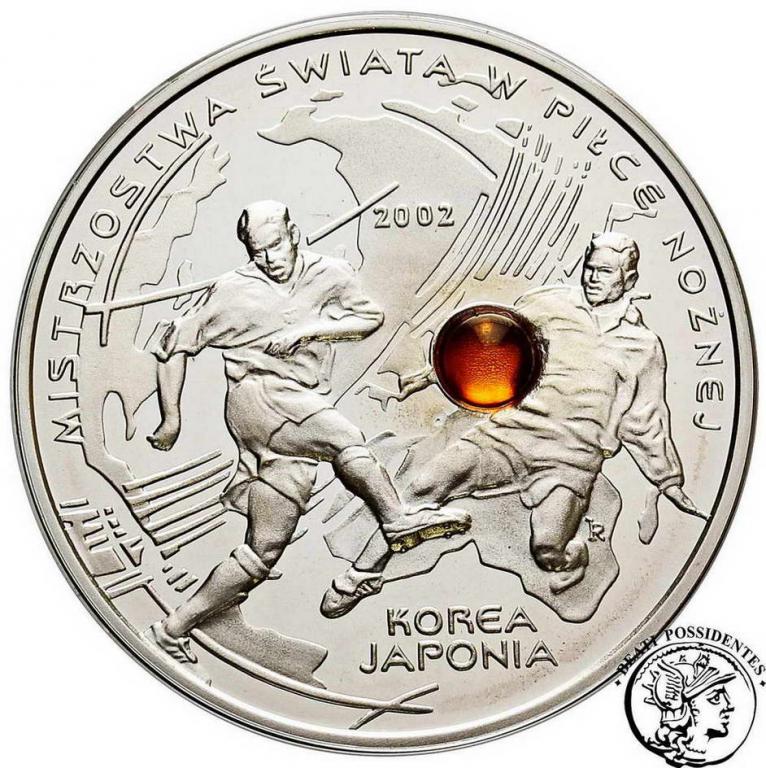 10 złotych 2002 Korea Japonia bursztyn st.L