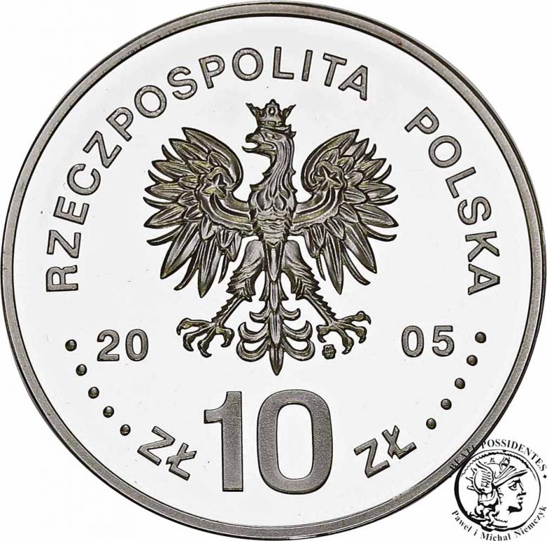 10 złotych 2005 August II Mocny półpostać st.L-