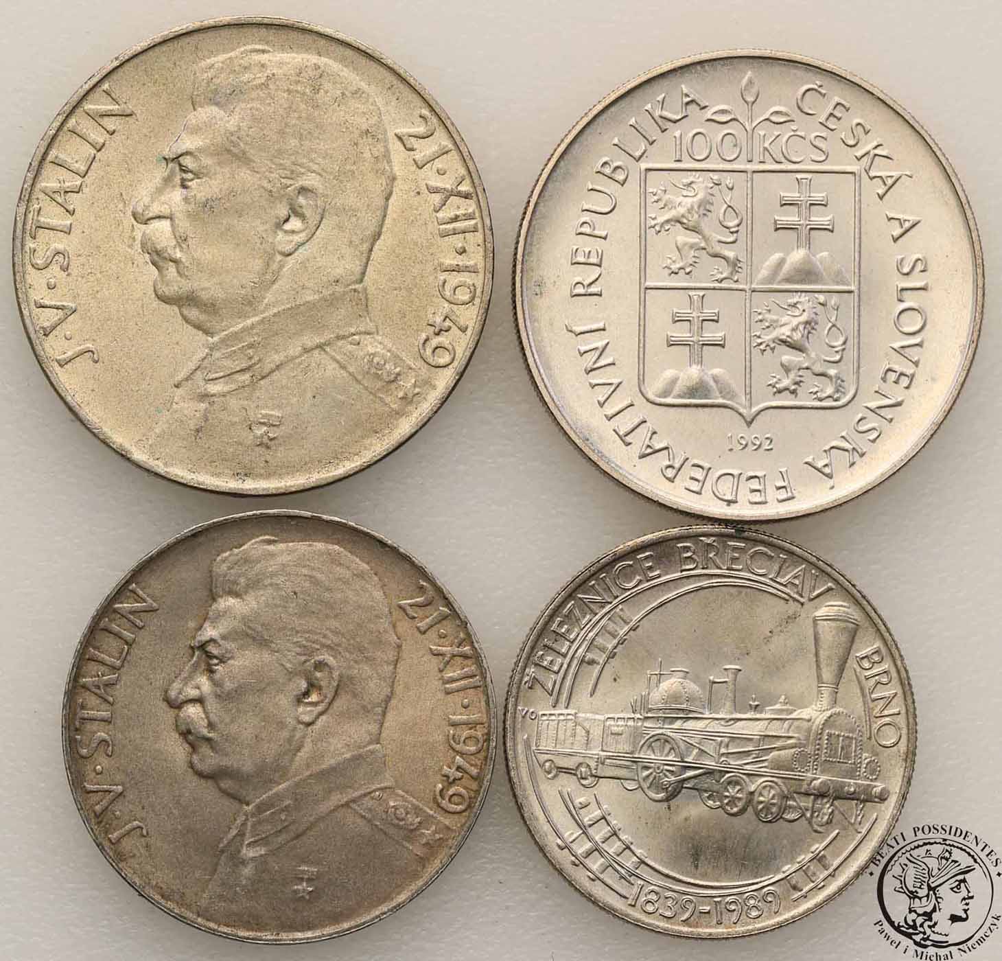 Czechosłowacja monety srebrne lot 4 szt st. 1/2+