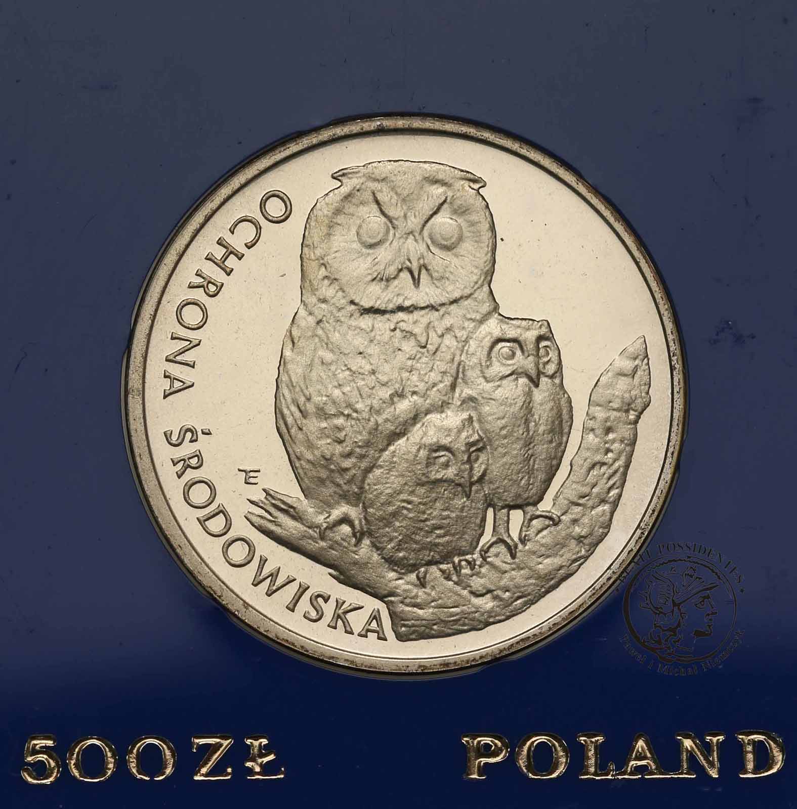 500 złotych 1986 Sowa z młodymi st.L
