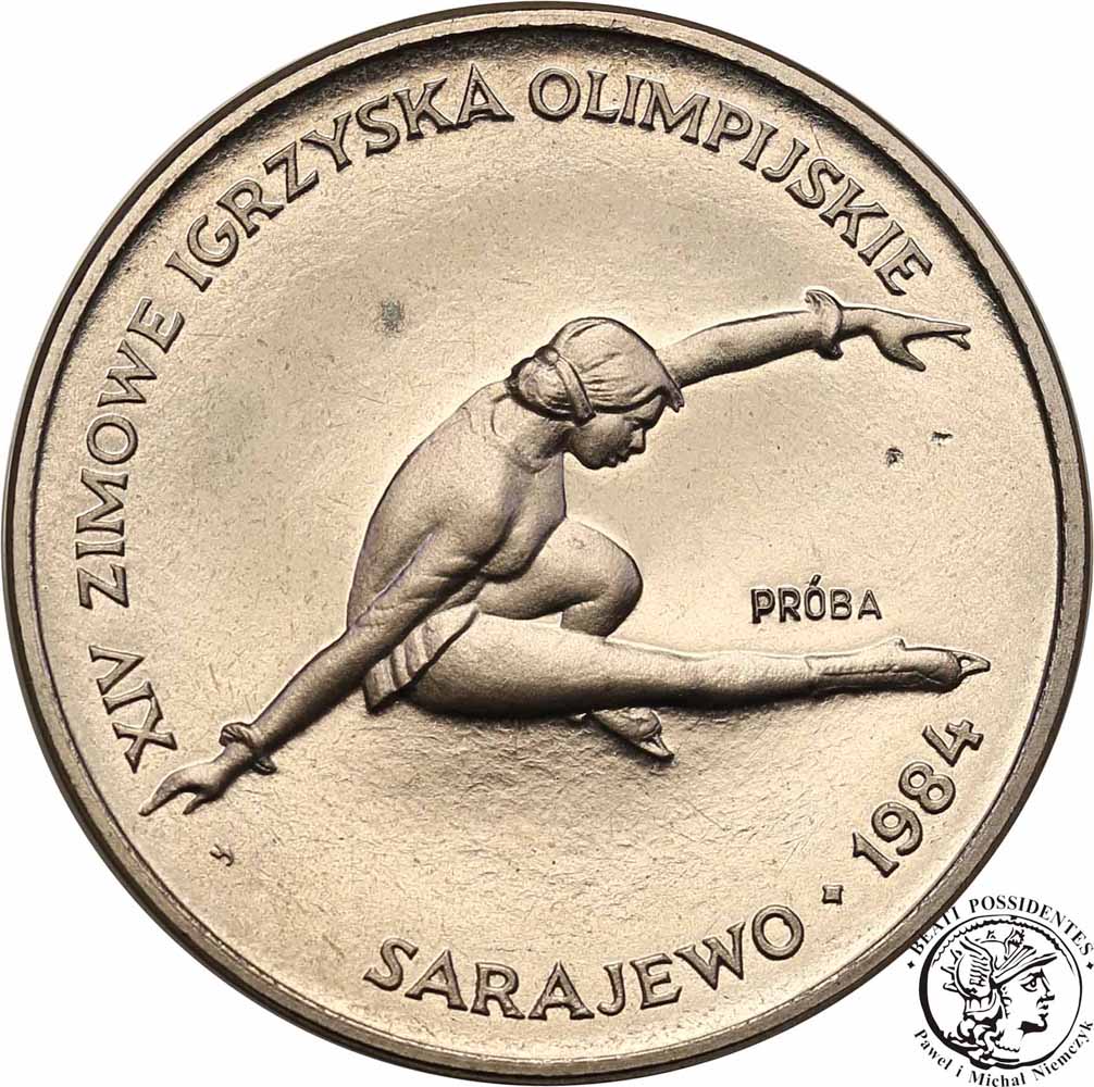 PRÓBA Nikiel 200 złotych 1984 Oly Sarajewo st.L-