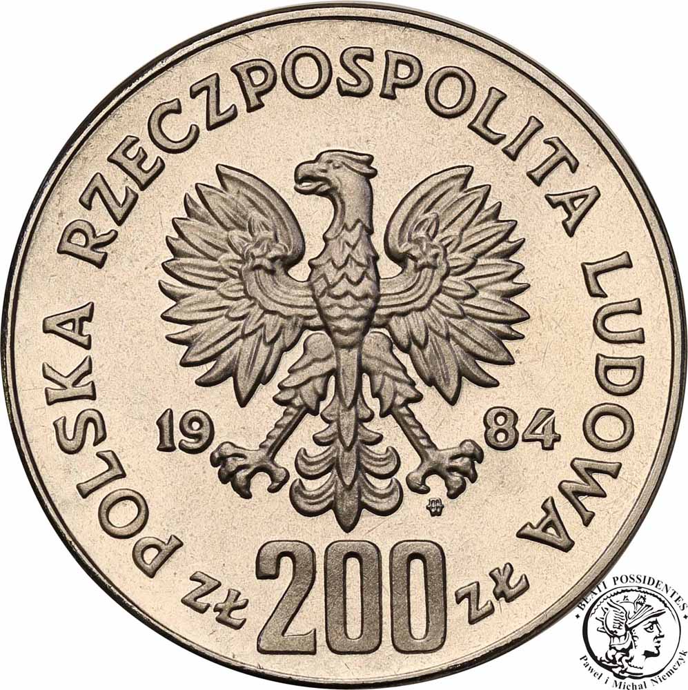 PRÓBA Nikiel 200 złotych 1984 Oly Sarajewo st.L-