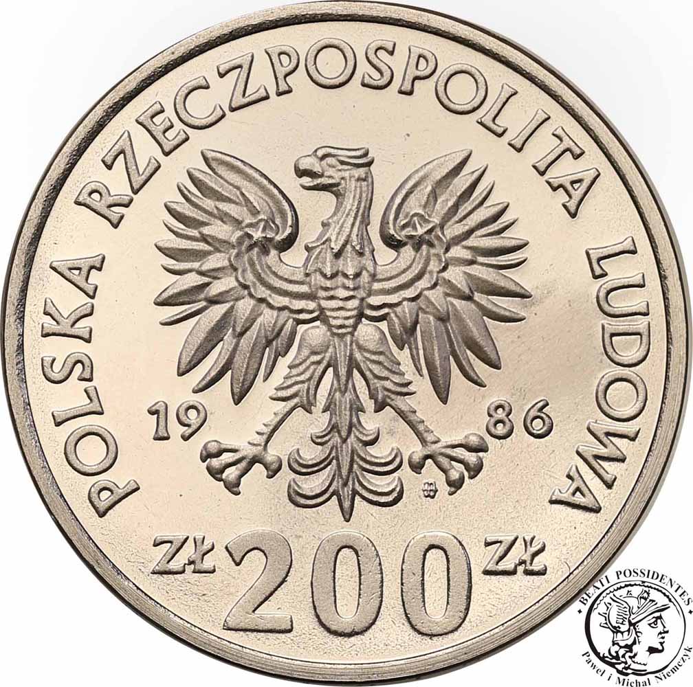 PRÓBA Nikiel 200 złotych 1986 Łokietek st.L