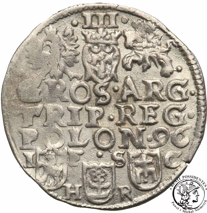 Zygmunt III Waza trojak 1596 Bydgoszcz st.3+