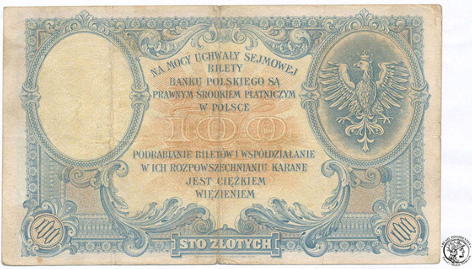 Banknot 100 złotych 1919 Kościuszko - ser.SC - st3