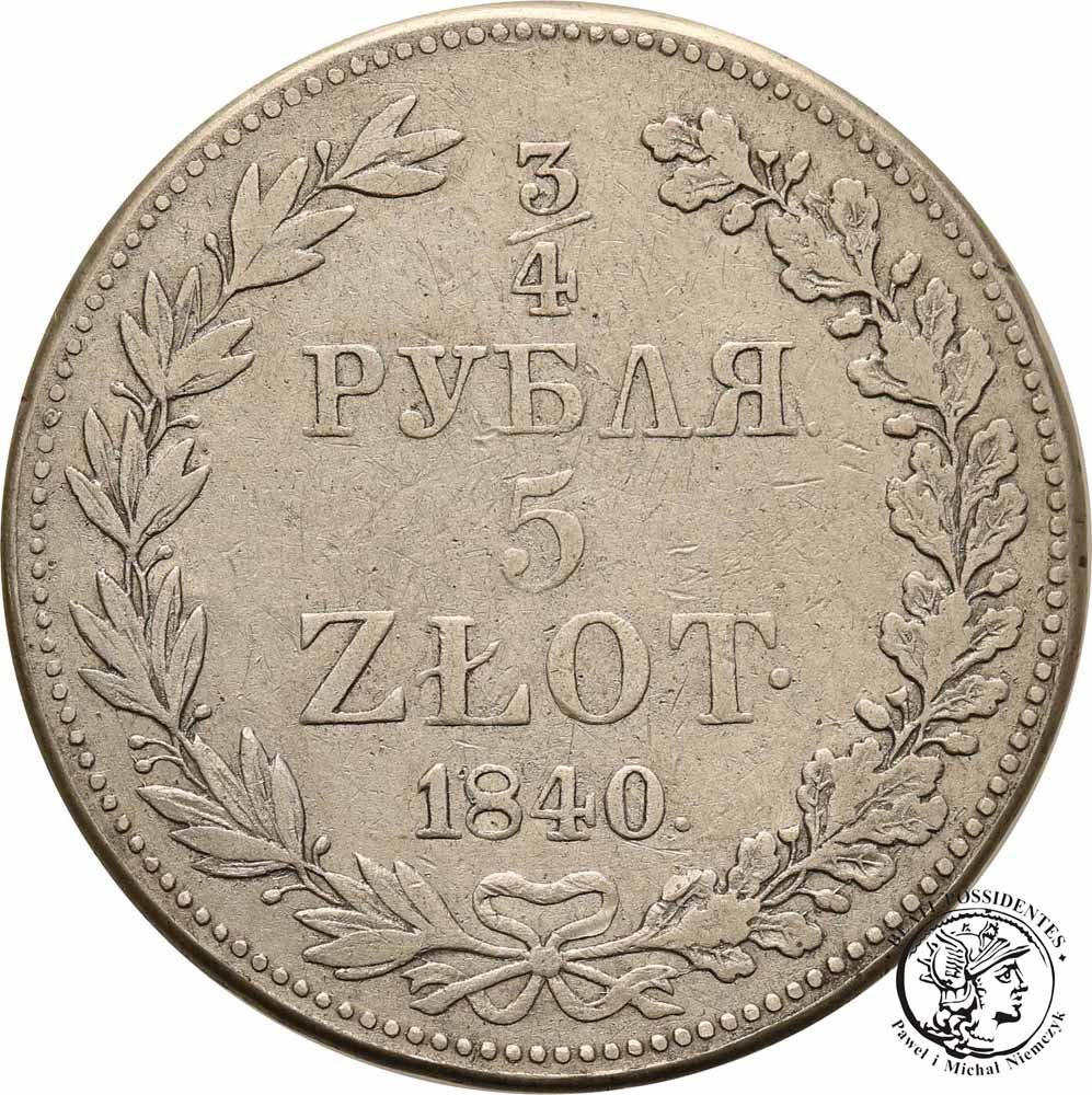 Polska XIX w 5 złotych 1840 Mikołaj I st. 3