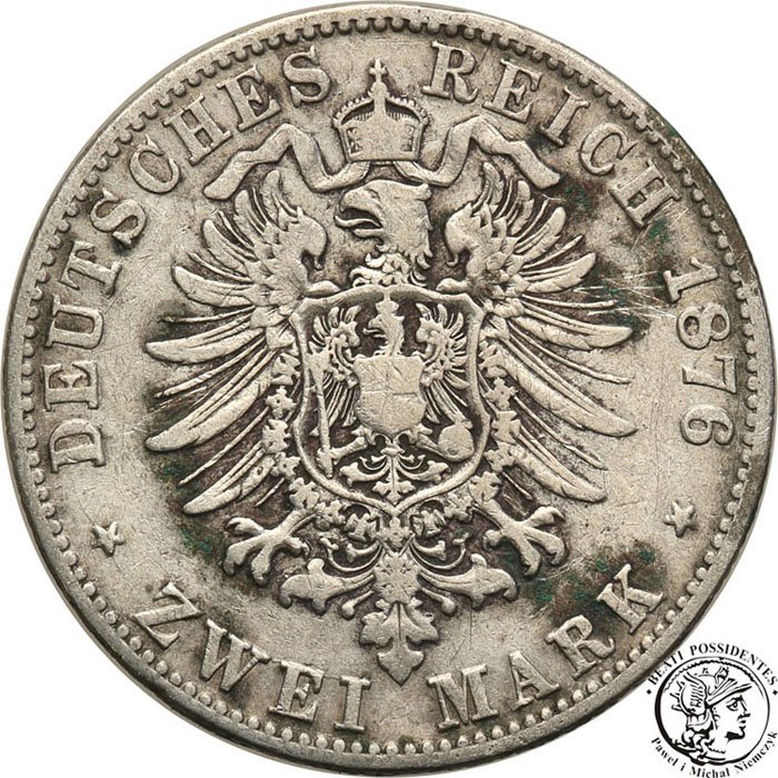 Niemcy Prusy 2 Marki 1876 C Frankfurt st.3