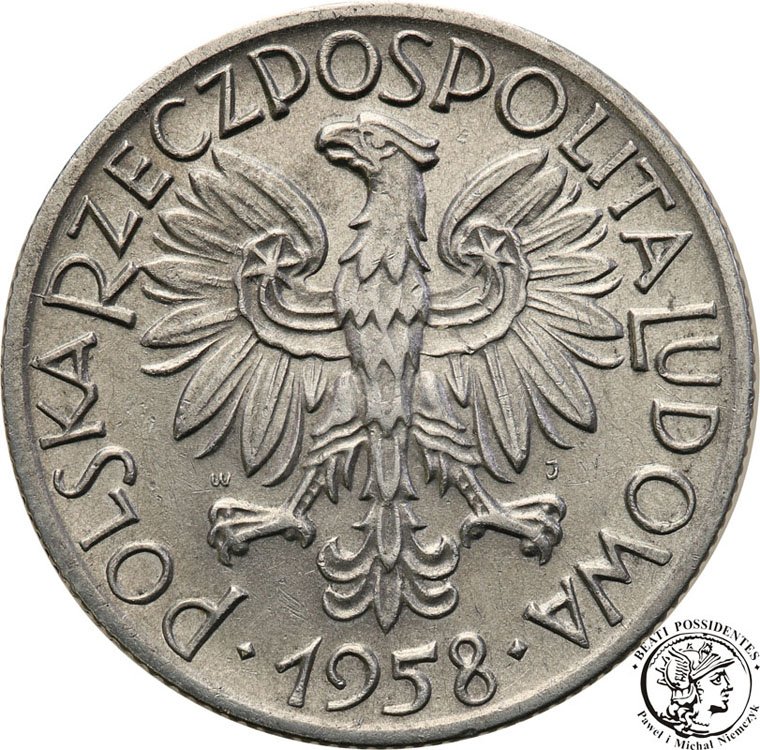 5 złotych 1958 Rybak st.2+