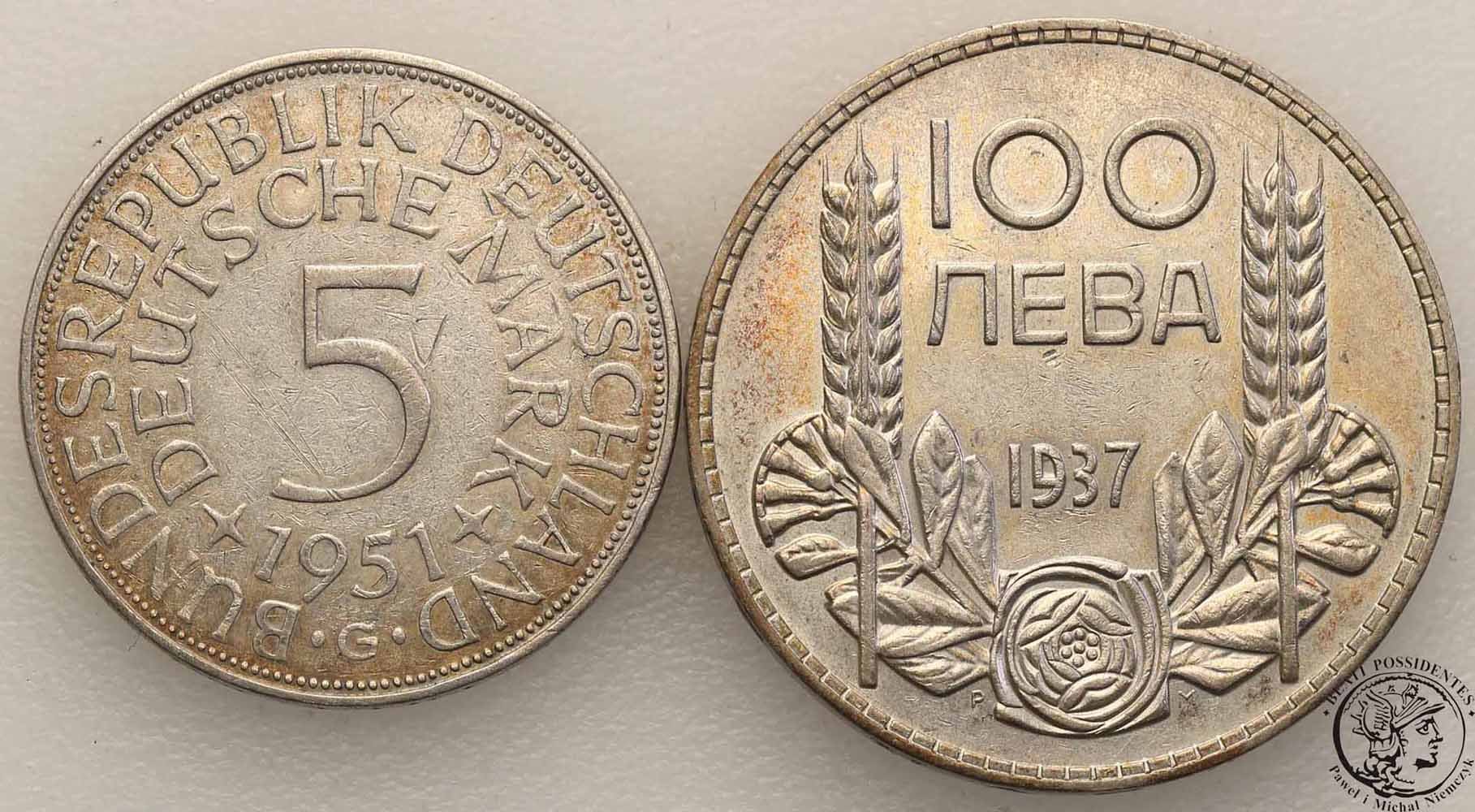 Europa monety srebrne lot 2 szt st. 3+