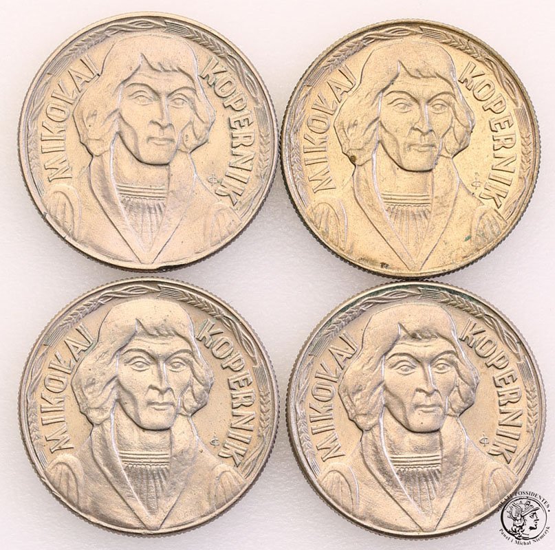 10 złotych 1967-68 Kopernik zestaw 4 sztuk st1-/2+