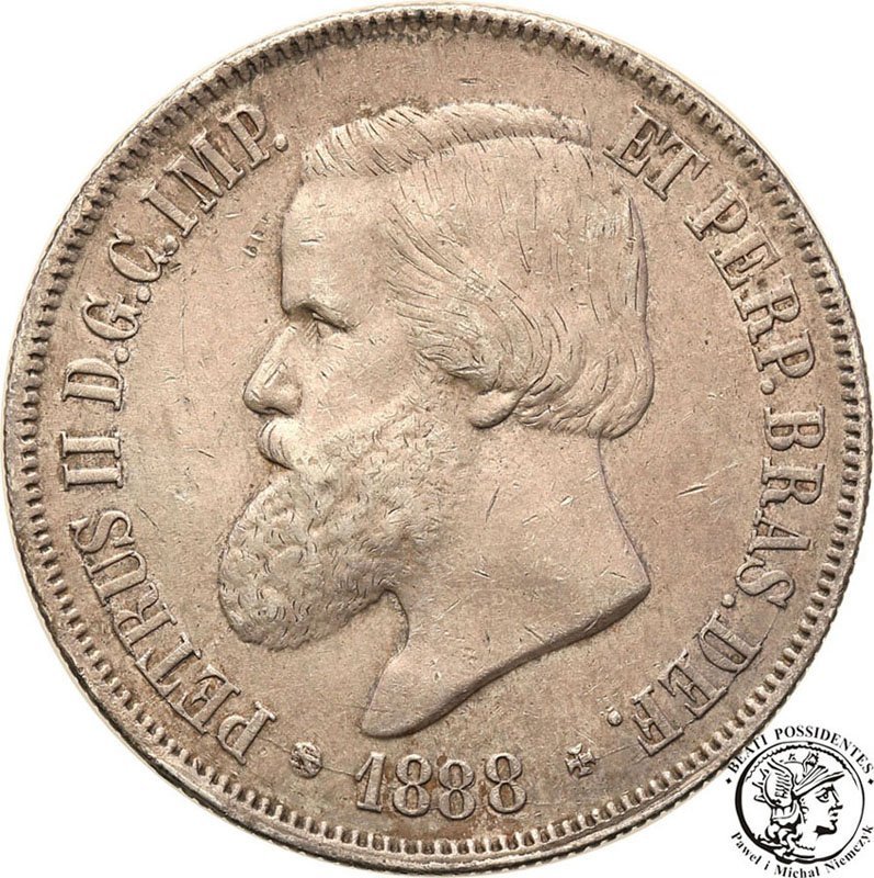Brazylia 2000 Reis 1888 st.3+
