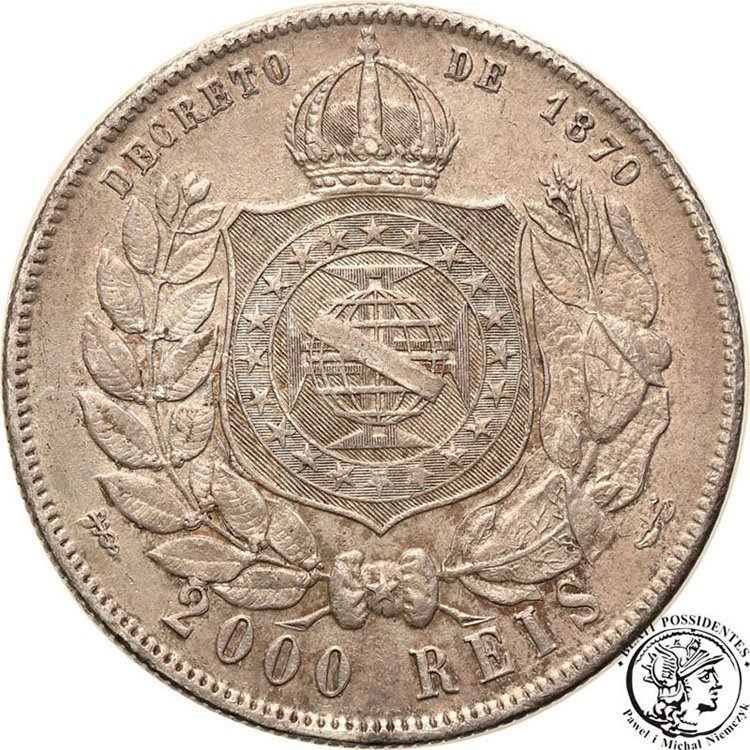Brazylia 2000 Reis 1888 st.3+