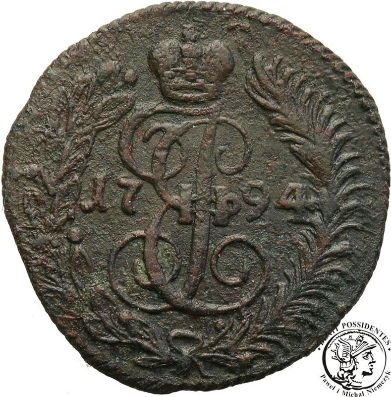 Katarzyna II 1/4 kopiejki (połuszka) 1794 KM st.3