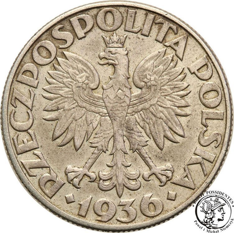 5 złotych 1936 żaglowiec st.3+