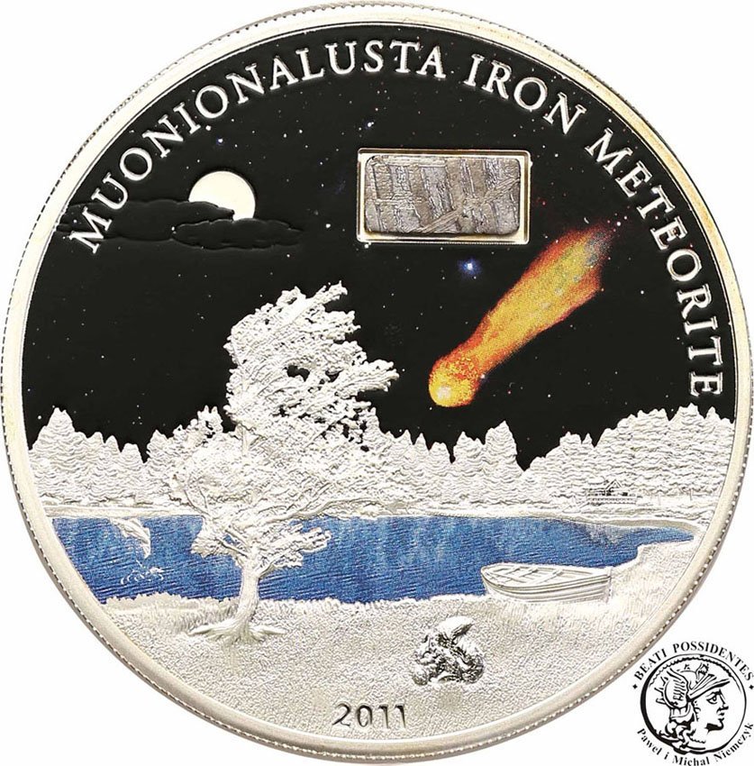 5 dolarów 2011 meteoryt Muonionalusta SREBRO st.L
