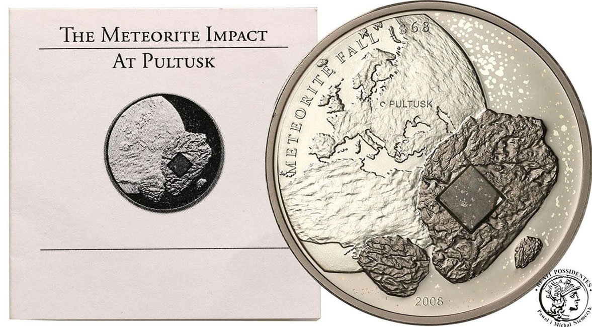 5 dolarów 2008 meteoryt Pułtusk SREBRO st.L
