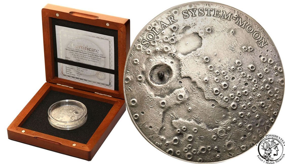 Niue 1 dolar 2016 Księżyc - meteoryt SREBRO st.1
