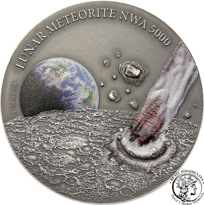 Niue 1 dolar 2015 Lunar meteoryt SREBRO st.1