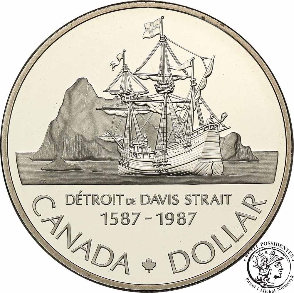 Kanada Elżbieta II 1 $ dolar 1987 Davis Strait stL