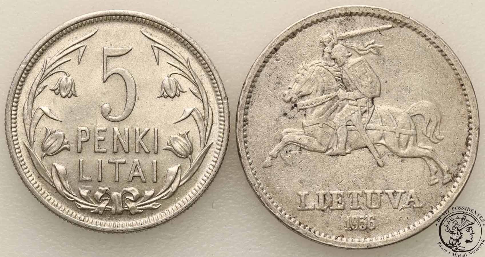 Litwa 10 litów 1933 + 5 litów 1925 st. 3+