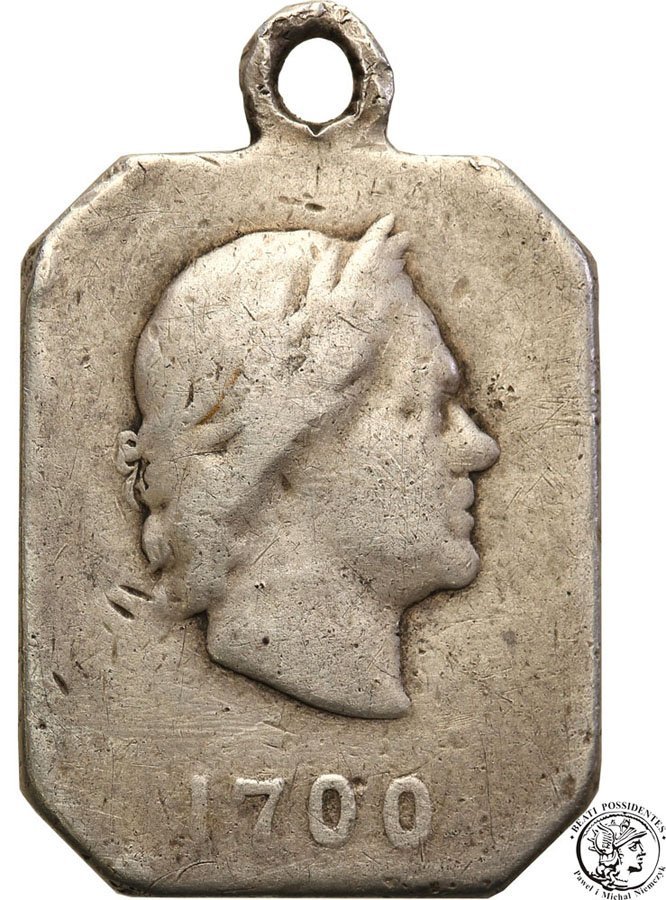 Żeton pamiątkowy 1900 r. Mikołaj II srebro